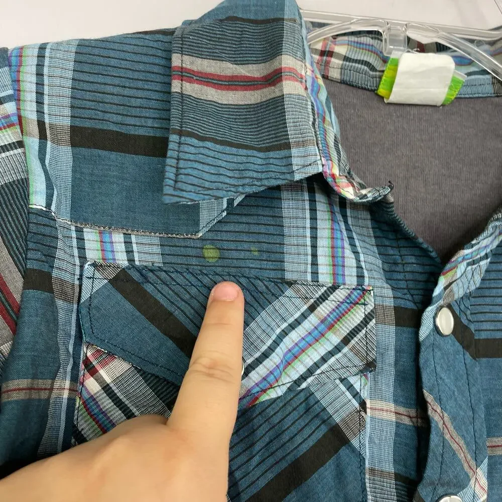 Recycled Lola & James Bon Jovi boy's layered shirt/plaid boys size 7 yrs.